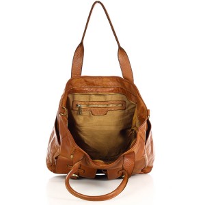 11B. Praktische Handtasche Schultertasche für Damen im Schwarz & Braun aus echtem italienischen Leder